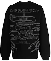 Y/Project YProject Vintage Letter Embroidery Crewneck Long Sleeve Sweatshirt Unisex SWEAT54S25-BLACK Y/Project YProject Vintage Letter Embroidery Crewneck Long Sleeve Sweatshirt Unisex SWEAT54S25-BLACK