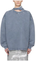 Y/Project YProject Washed Effect Fleece Pullover Oversized Sweatshirt Blue - 241893M204003 Y/Project YProject Washed Effect Fleece Pullover Oversized Sweatshirt Blue - 241893M204003