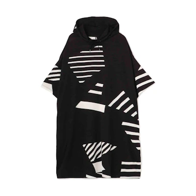 Y's SS22 Yohji Yamamoto Printed Black Mid-Length Hoodie Unisex GG-T13-010-2