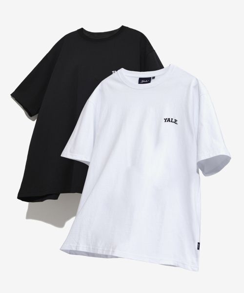YALE [16's Combed Cotton] 2PACK Small Arch T-Shirts White/Black YD01SS9004BK / YEM9SS302ABK / YFM9SS302SWB