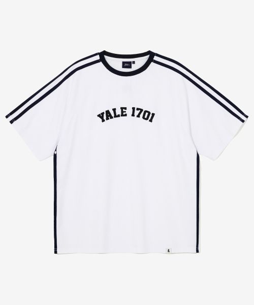 YALE Appliqué Taping Raglan Short Sleeve T-Shirt White YEM8SS311BWH