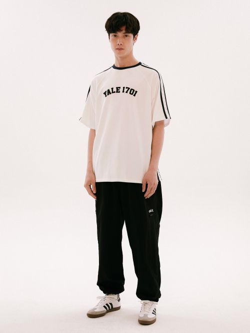 Details for YALE Appliqué Taping Raglan Short Sleeve T-Shirt White YEM8SS311BWH