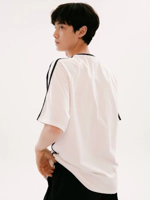 YALE Appliqué Taping Raglan Short Sleeve T-Shirt White YEM8SS311BWH 1