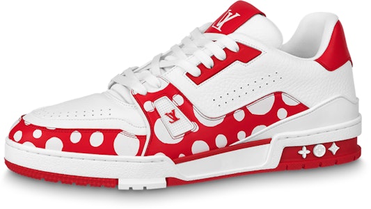 草間彌生/Yayoi Kusama x LOUIS VUITTON 運動鞋 牛皮 低筒 繫帶 時尚板鞋 男女同款 白紅 Buy 草間彌生/Yayoi Kusama x LOUIS VUITTON 運動鞋 牛皮 低筒 繫帶 時尚板鞋 男女同款 白紅