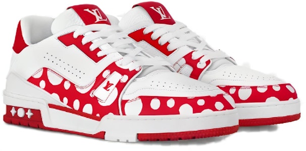 草間彌生/Yayoi Kusama x LOUIS VUITTON 運動鞋 牛皮 低筒 繫帶 時尚板鞋 男女同款 白紅 Order 草間彌生/Yayoi Kusama x LOUIS VUITTON 運動鞋 牛皮 低筒 繫帶 時尚板鞋 男女同款 白紅