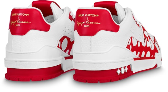 草間彌生/Yayoi Kusama x LOUIS VUITTON 運動鞋 牛皮 低筒 繫帶 時尚板鞋 男女同款 白紅 Shop 草間彌生/Yayoi Kusama x LOUIS VUITTON 運動鞋 牛皮 低筒 繫帶 時尚板鞋 男女同款 白紅
