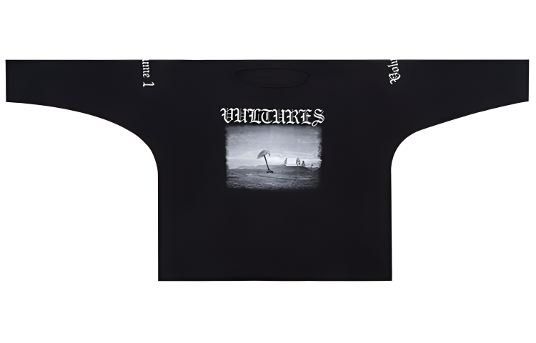 YEEZY VULTURES SS24 Black Graphic Crewneck Long Sleeve Unisex Tee YZ1857-VOL1-BLK