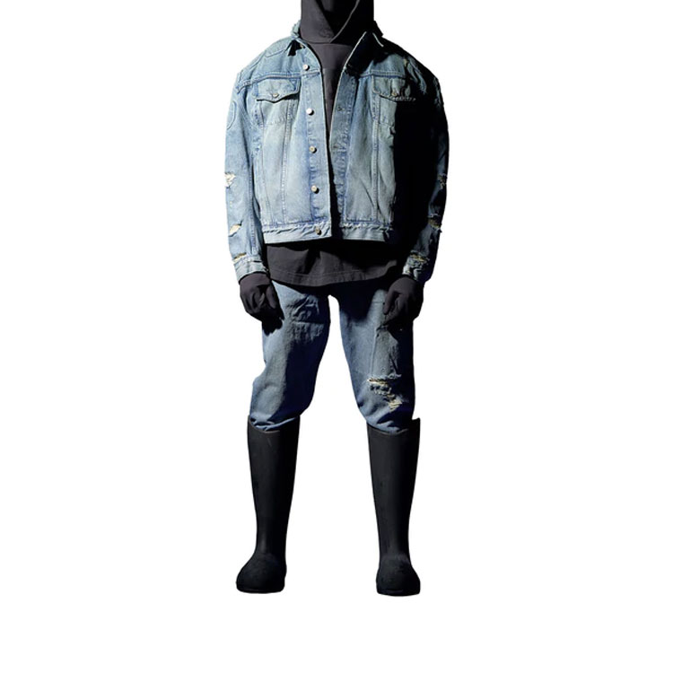 Shop YEEZY x Gap x Balenciaga Blue Denim Jacket Unisex Kanye Concert Edition. YEEZY-SS22-032
