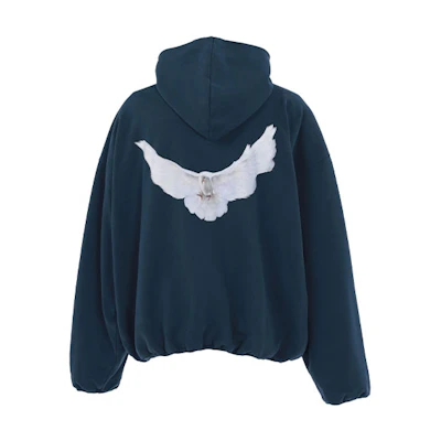 YEEZY Gap Balenciaga Dove Hoodie Logo Print Oversized Sweatshirt Navy Unisex.