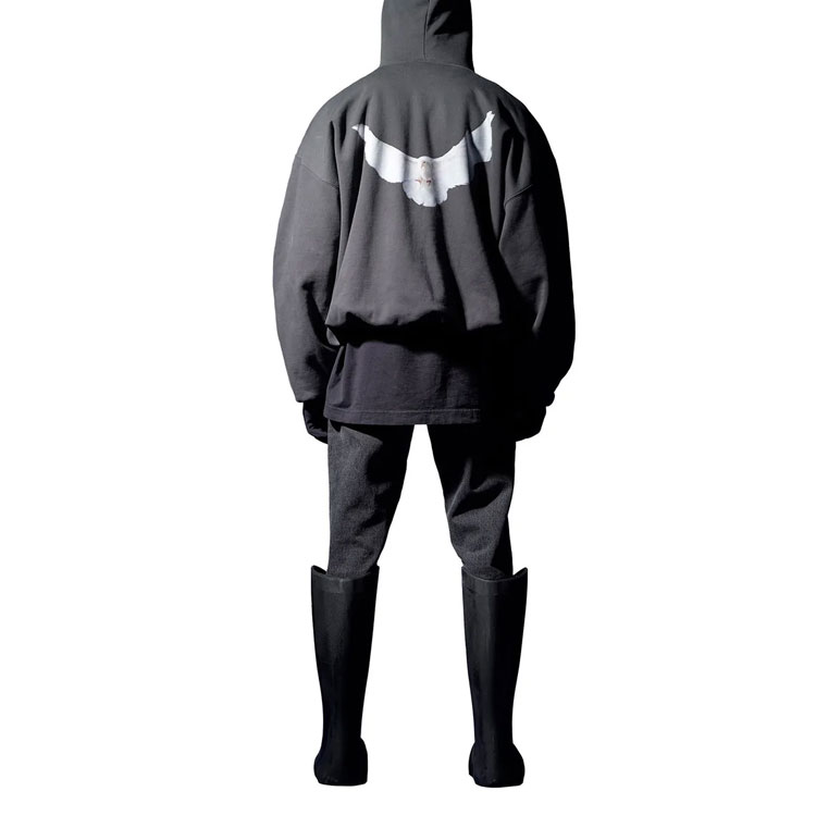 Details for YEEZY x Gap x Balenciaga Dove Hoodie Unisex Graphic Logo Pullover - Dark Grey. YEEZY-SS22-69