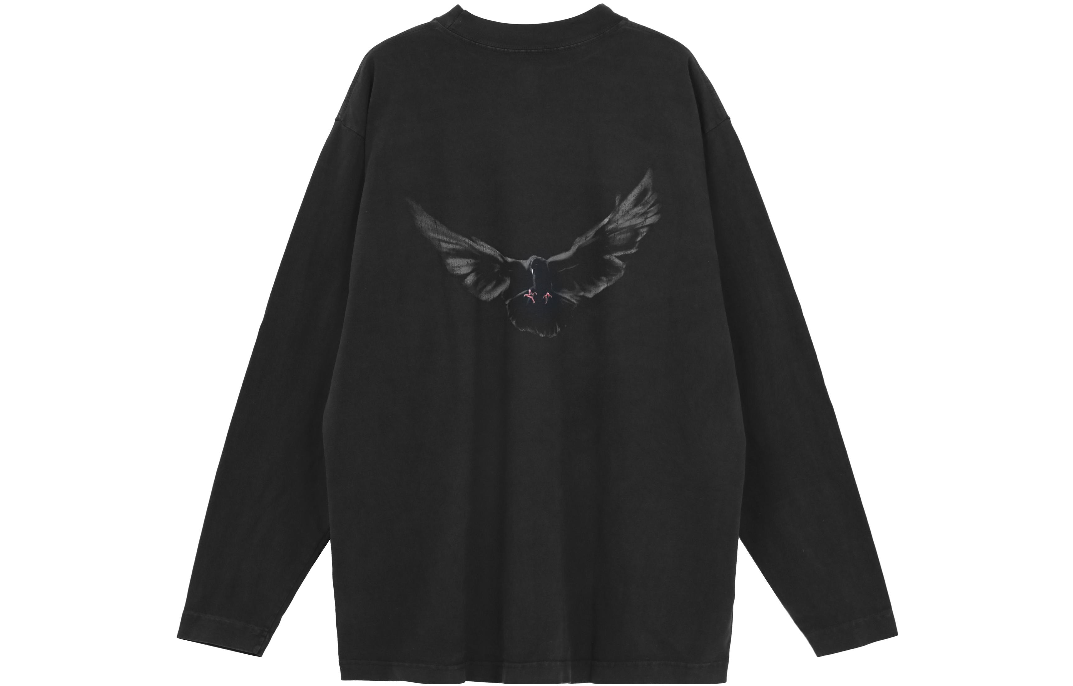 YEEZY x Gap x Balenciaga Dove Washed Black Longsleeve Tee Unisex Crewneck. YEEZY-SS22-68