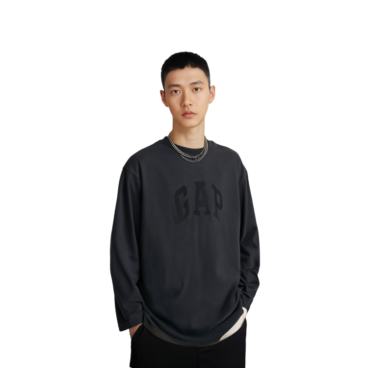 Shop YEEZY x Gap x Balenciaga Dove Hitam Pudar Baju Lengan Panjang Unisex Crewneck. YEEZY-SS22-68