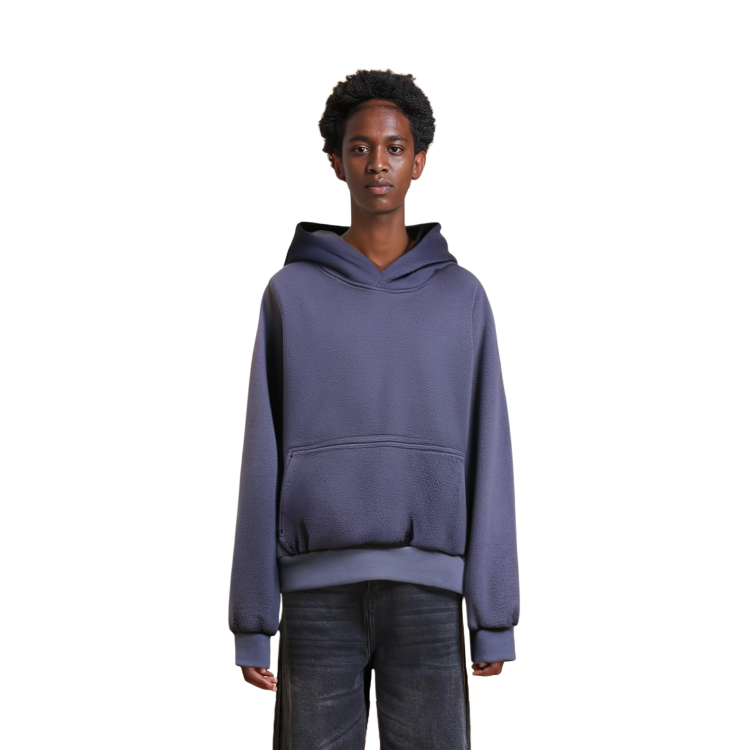 Shop Yeezy x Gap x Balenciaga FW22 海軍藍復古抓毛連帽衫 男女通用款 53730000
