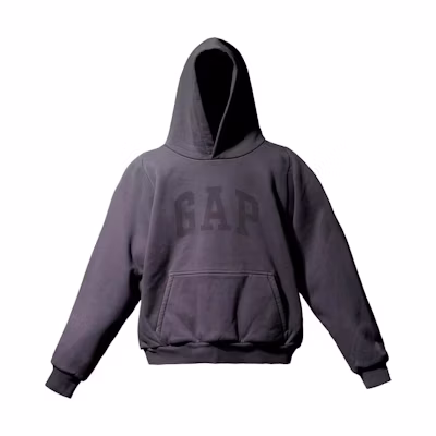 Yeezy Gap Balenciaga Logo Hoodie Unisex Washed Black Pullover 719623TMVQ5-b