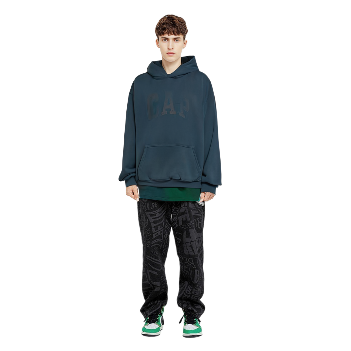 Details for YEEZY x Gap x Balenciaga ロゴプリントプルオーバーパーカー ユニセックス - ダークブルー YEEZY-SS22-122
