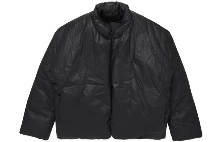 Yeezy x Gap x Balenciaga Round Jacket Black Glossy Loose Fit Unisex Jacket 398584262
