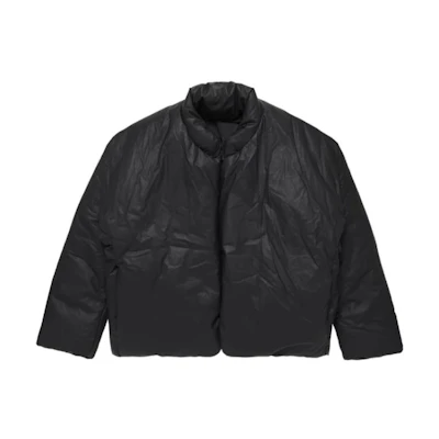 Yeezy Gap Balenciaga Round Jacket Black Glossy Loose Fit Unisex Jacket 398584262