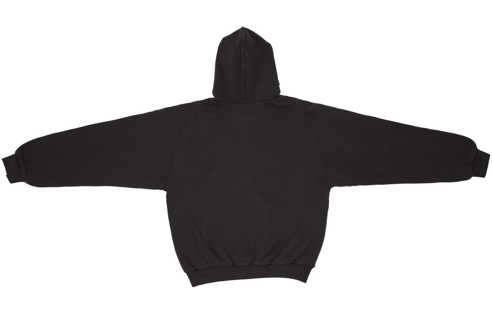 Lookbook YEEZY x Gap x Balenciaga SS24 Black Unisex Minimalist Zip-Up Hoodie. YZY-SS24-08