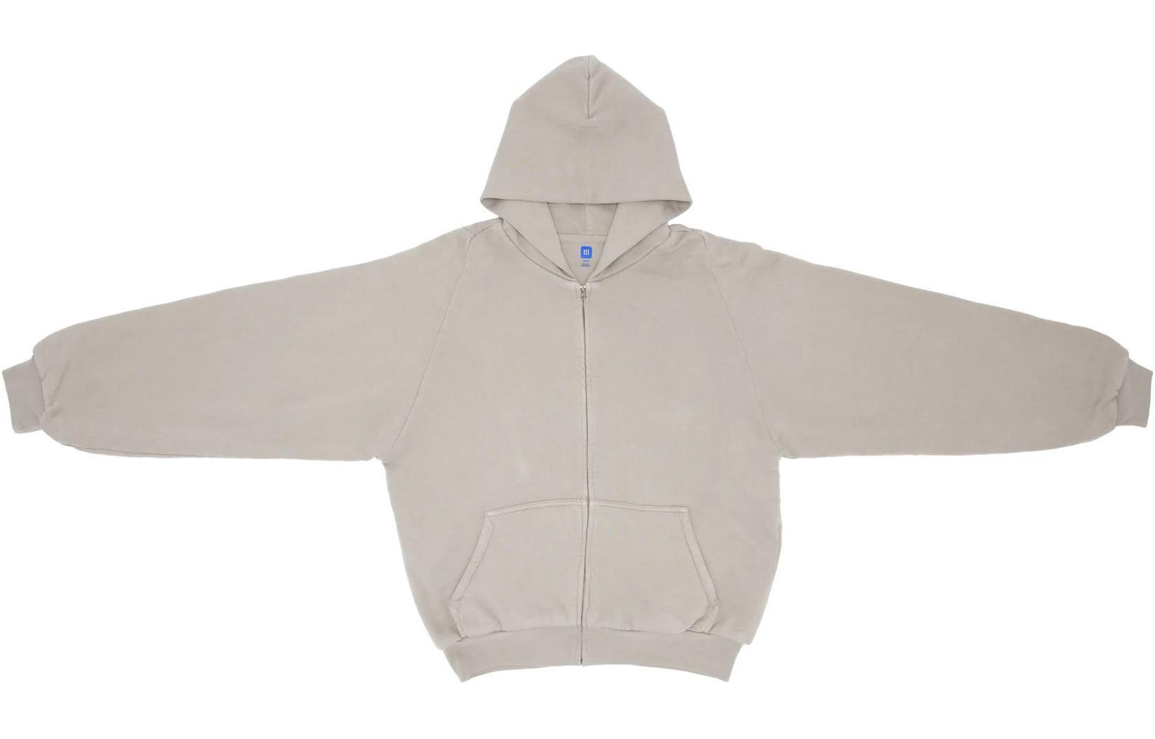 YEEZY x Gap x Balenciaga SS24 Gray Taupe Minimalist Zip-Up Hoodie Unisex. YZY-SS24-11