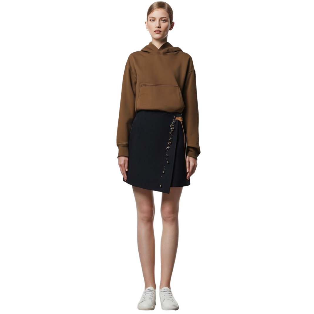 Shop Yeezy x Gap x Balenciaga 棕色完美連帽衫 男女款羊毛衫 701377-00-1