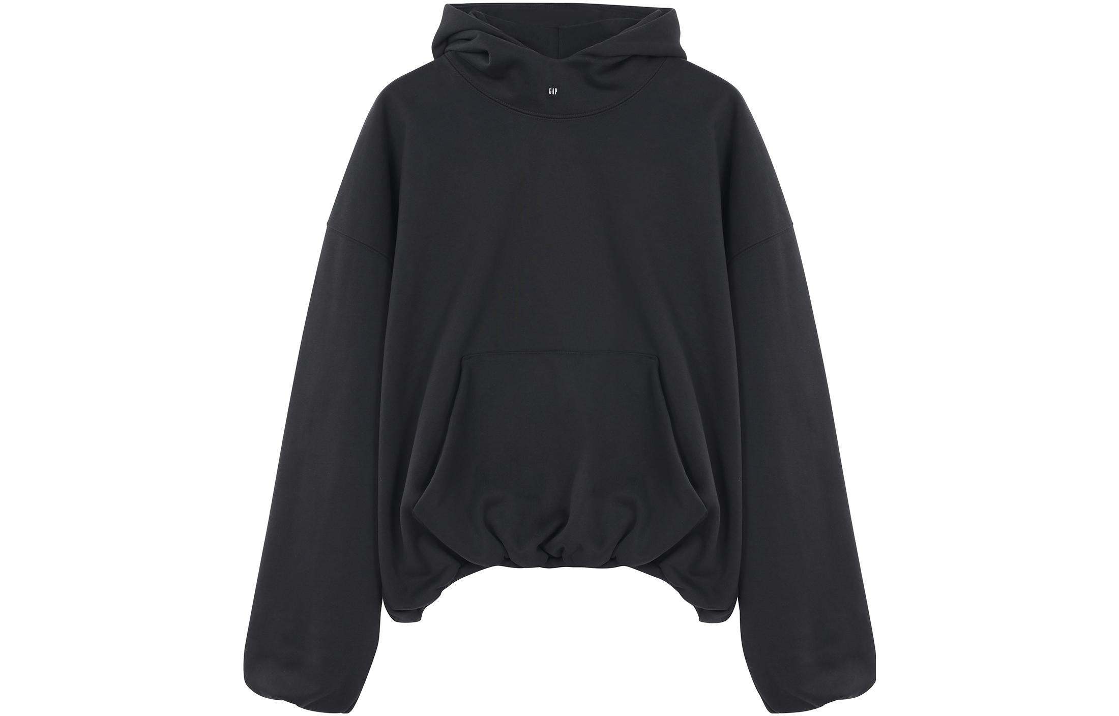 Yeezy x Gap x Balenciaga Triple Collab Black Logo Hoodie Pullover for Men 719608TMVQ1