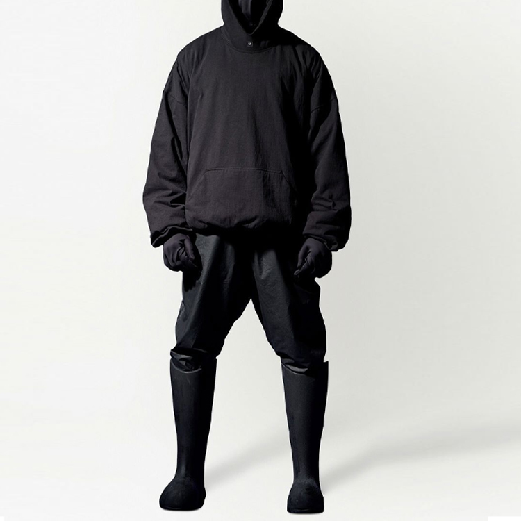 Shop Yeezy x Gap x Balenciaga 聯名款黑色男士標誌連帽衫 719608TMVQ1