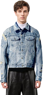 YEEZY联名Gap和Balenciaga三方合作蓝色牛仔夹克男女同款盔甲款式. YEEZY-SS22-024 Purchase YEEZY联名Gap和Balenciaga三方合作蓝色牛仔夹克男女同款盔甲款式. YEEZY-SS22-024