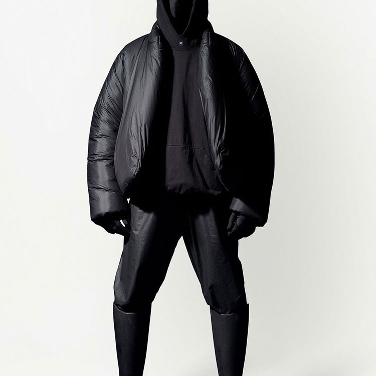 Shop YEEZY x Gap x Balenciaga Jaket Puffer Hitam Lelaki Musim Sejuk Kolaborasi Triple. 720930TMO90