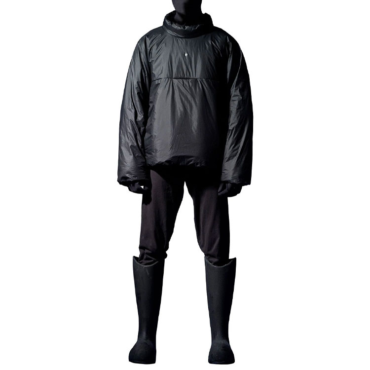 Shop Yeezy x GAP x Balenciaga Triple Collaboration Mock Neck Puffer Jacket Black Yeezy-SS22-060