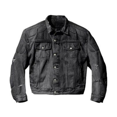 YEEZY Gap Balenciaga Unisex Grey Denim Jacket - Comfortable & Stylish Collared Fit 471302-01-1