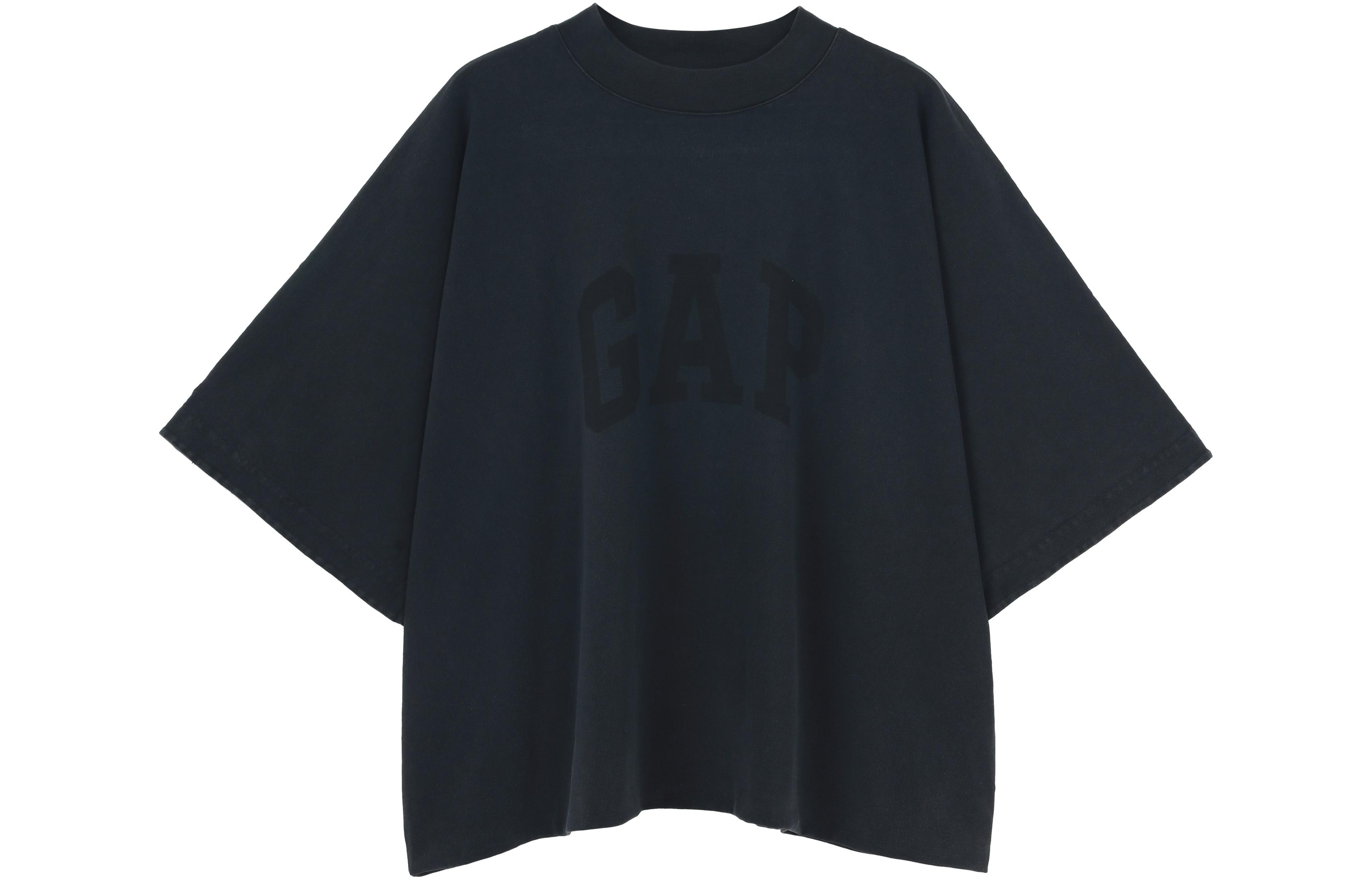 YEEZY x Gap x Balenciaga Washed Black Logo Tee Unisex Crewneck Short Sleeve YEEZY-SS22-017