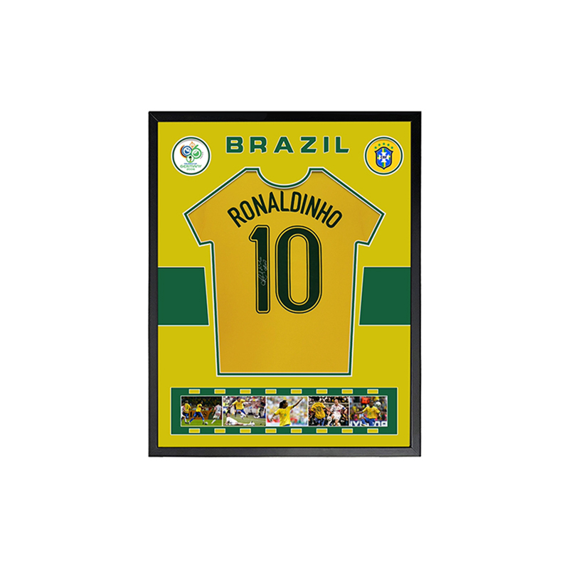 Yipai Ronaldinho Signed Brazil Jersey 2006 World Cup Framed (90x110cm) Football Memorabilia 5444932