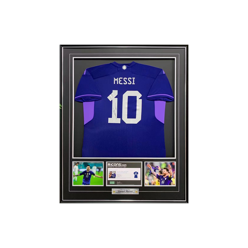 Yipai Signed Lionel Messi Argentina Away Jersey 2022 FIFA World Cup Memorabilia 4331399