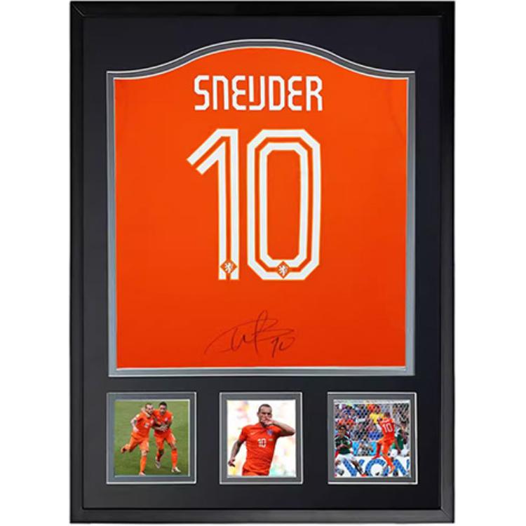 Yipai Wesley Sneijder Signed Jersey 2014 World Cup Netherlands with SA Certificate Framed 13792026