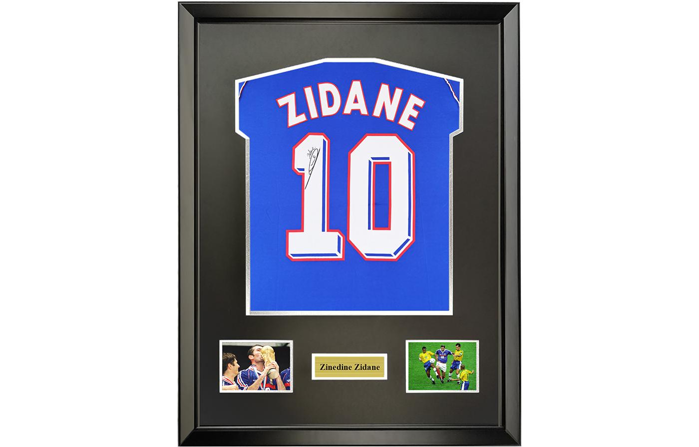 Yipai Zidane Zizou 1998 World Cup Champion France Signed Jersey with SA Cert Framed. 2933128