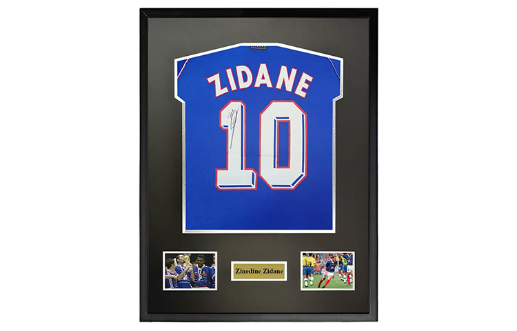 Yipai Zinedine Zidane Autographed 1998 FIFA World Cup France Jersey Framed (SA Cert). 8939970