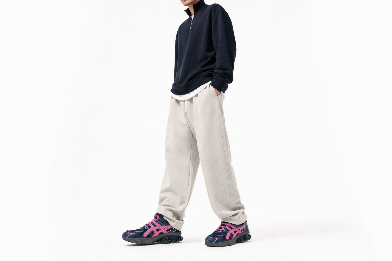 Order YOASOBI x ASICS Gel-Kinetic Fluent ''Navy Pink'' Sepatu Sneakers 1203A837-400