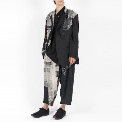 ヨウジヤマモト 2022年SS 新聞プリント バギーハーレムパンツ ブラック メンズ HG-P53-812-1 Purchase ヨウジヤマモト 2022年SS 新聞プリント バギーハーレムパンツ ブラック メンズ HG-P53-812-1