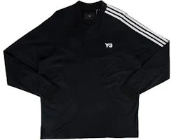 Yohji Yamamoto 3-Stripes Logo Print Black Long-Sleeve Sweatshirt Unisex H4-480-0BC-S Yohji Yamamoto 3-Stripes Logo Print Black Long-Sleeve Sweatshirt Unisex H4-480-0BC-S