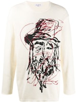 Yohji Yamamoto Crewneck Knit Sweater Ivory Color Long Sleeve. HN-K09-872 Yohji Yamamoto Crewneck Knit Sweater Ivory Color Long Sleeve. HN-K09-872