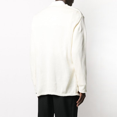 ヨウジヤマモト クルーネック ニット セーター アイボリー 長袖 HN-K09-872 Shop ヨウジヤマモト クルーネック ニット セーター アイボリー 長袖 HN-K09-872