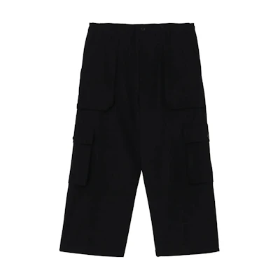 Yohji Yamamoto Loose Fit Black Cargo Pants FW24. HP-P60-100-2