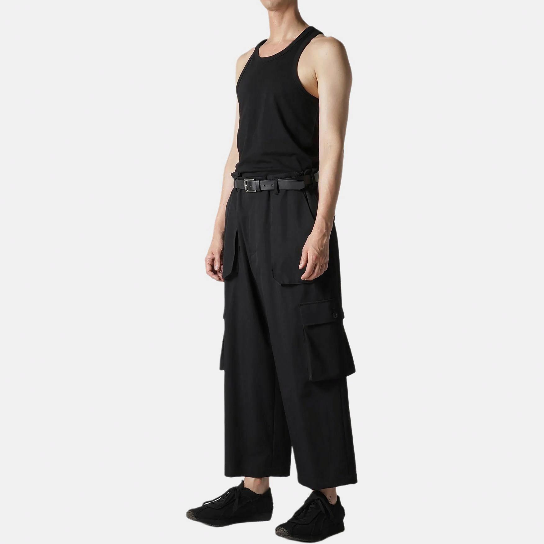 Cheap ヨウジヤマモト ルーズフィット ブラックカーゴパンツ FW24. HP-P60-100-2