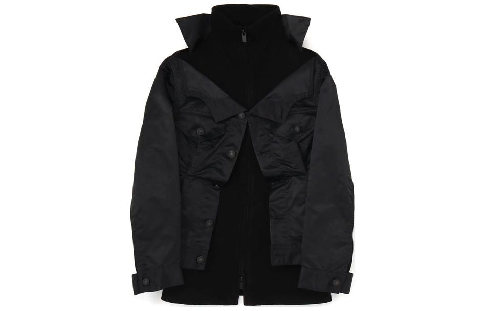 Yohji Yamamoto Asymmetric Hooded Long Jacket Black FX-J24-801-2