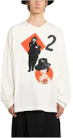 Yohji Yamamoto Beige Crewneck Sweatshirt with Front Print Detail HST459921 Yohji Yamamoto Beige Crewneck Sweatshirt with Front Print Detail HST459921