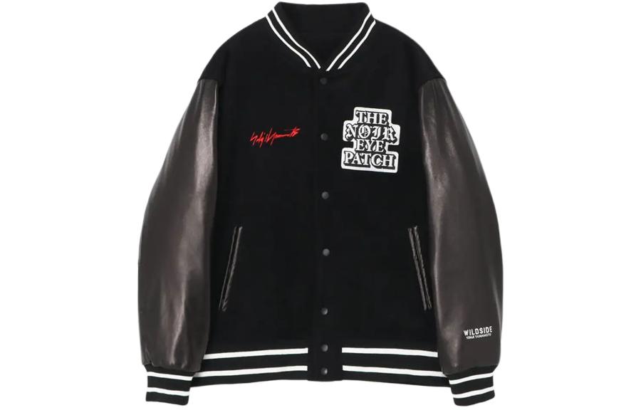 Yohji Yamamoto Black Letter Stripe Print Long-Sleeve Jacket Unisex SZ-Y01-110-1