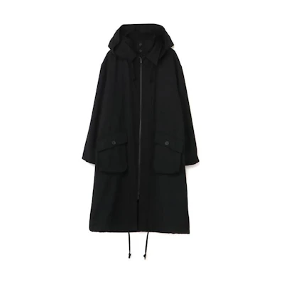 Yohji Yamamoto Black Loose-Fit Long Hooded Zip Jacket HX-C26-103-1