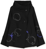 Yohji Yamamoto Black Loose Stand Collar Long Sleeve Jacket YK-J06-123-2 Yohji Yamamoto Black Loose Stand Collar Long Sleeve Jacket YK-J06-123-2