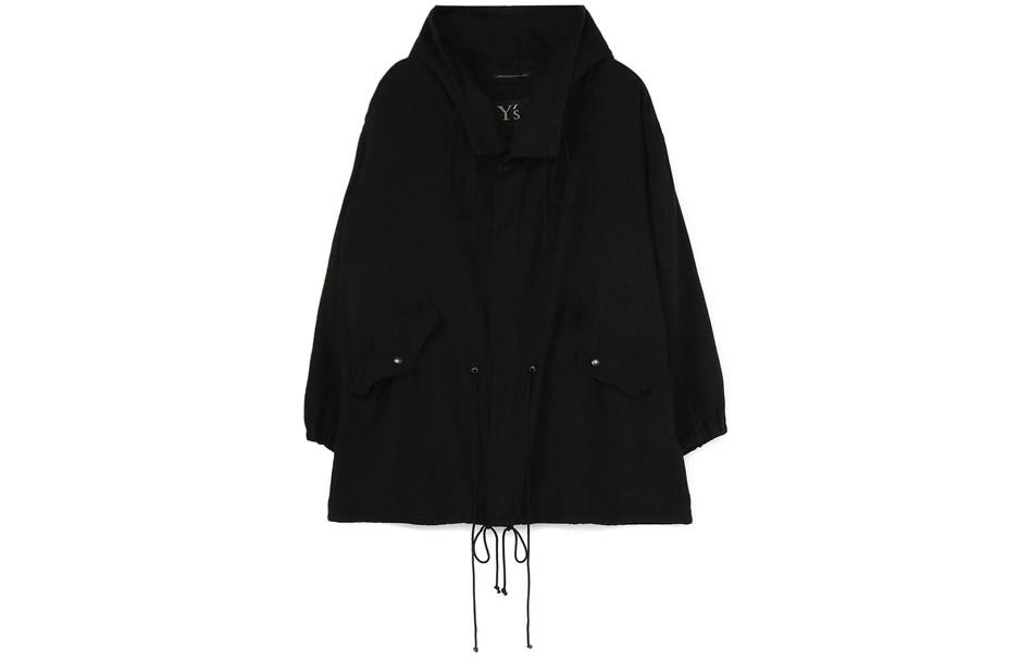 Yohji Yamamoto Black Oversized Hoodie Jacket with Drawstrings YX-Y01-300-3-01