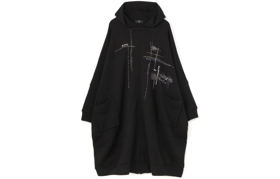 Yohji Yamamoto Black Rhinestone Print Long-Sleeve Sweatshirt Unisex YK-T03-960-1